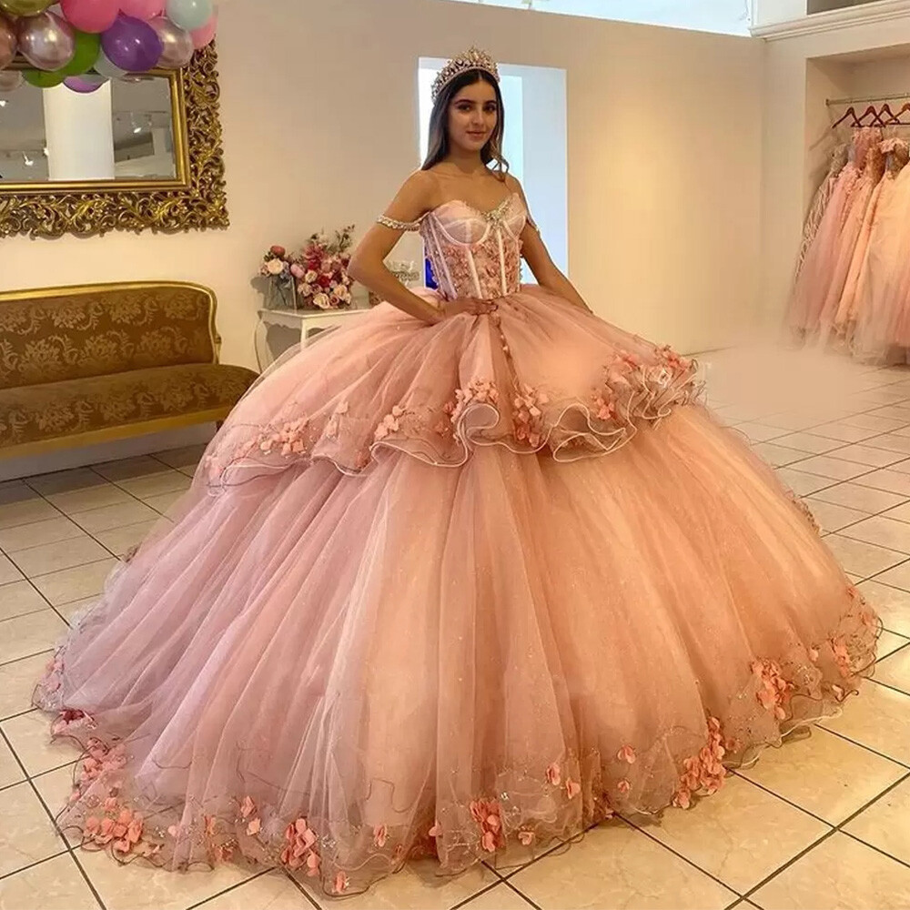 rose gold and peach dress B193007 Long Jewel Neckline Sequin & Poly Chiffon Bridesmaid Dress
