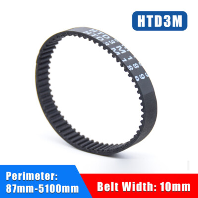 HTD3M Rubber Closed Loop Synchronous Timing Belt Perimeter 87-5100mm Width 10mm