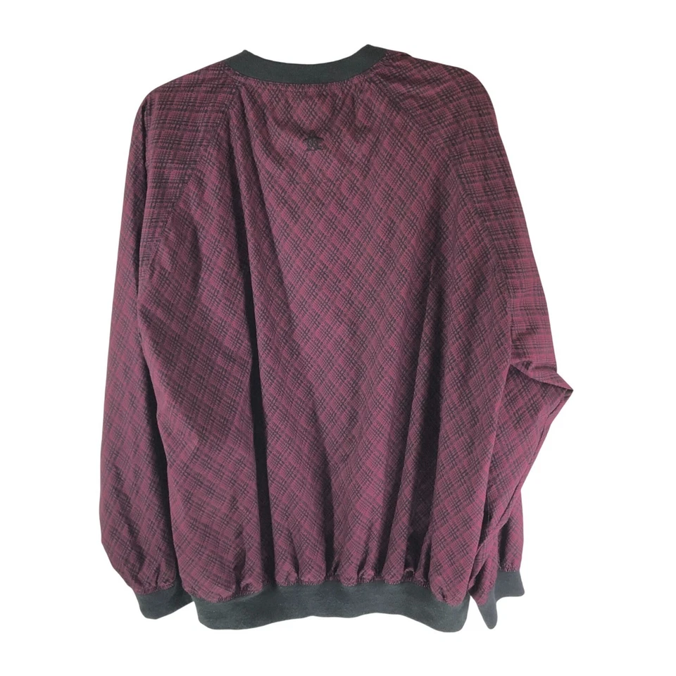 Grand Slam Tour Pullover Windbreaker Jacket Glen Oaks Pockets Burgundy L - Image 3 of 4