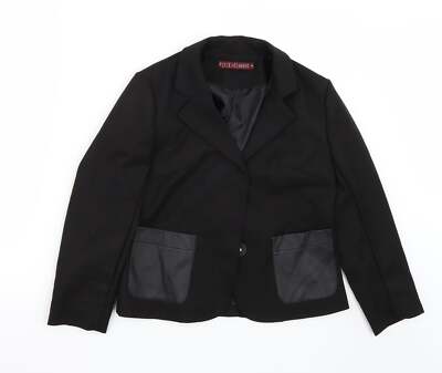 Pixie + Diamond schwarze Damenjacke Mantel Größe 8