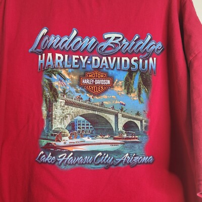 London Bridge Lake Havasu AZ Harley Davidson Motorcycles T Shirt Men's Sz 2XL