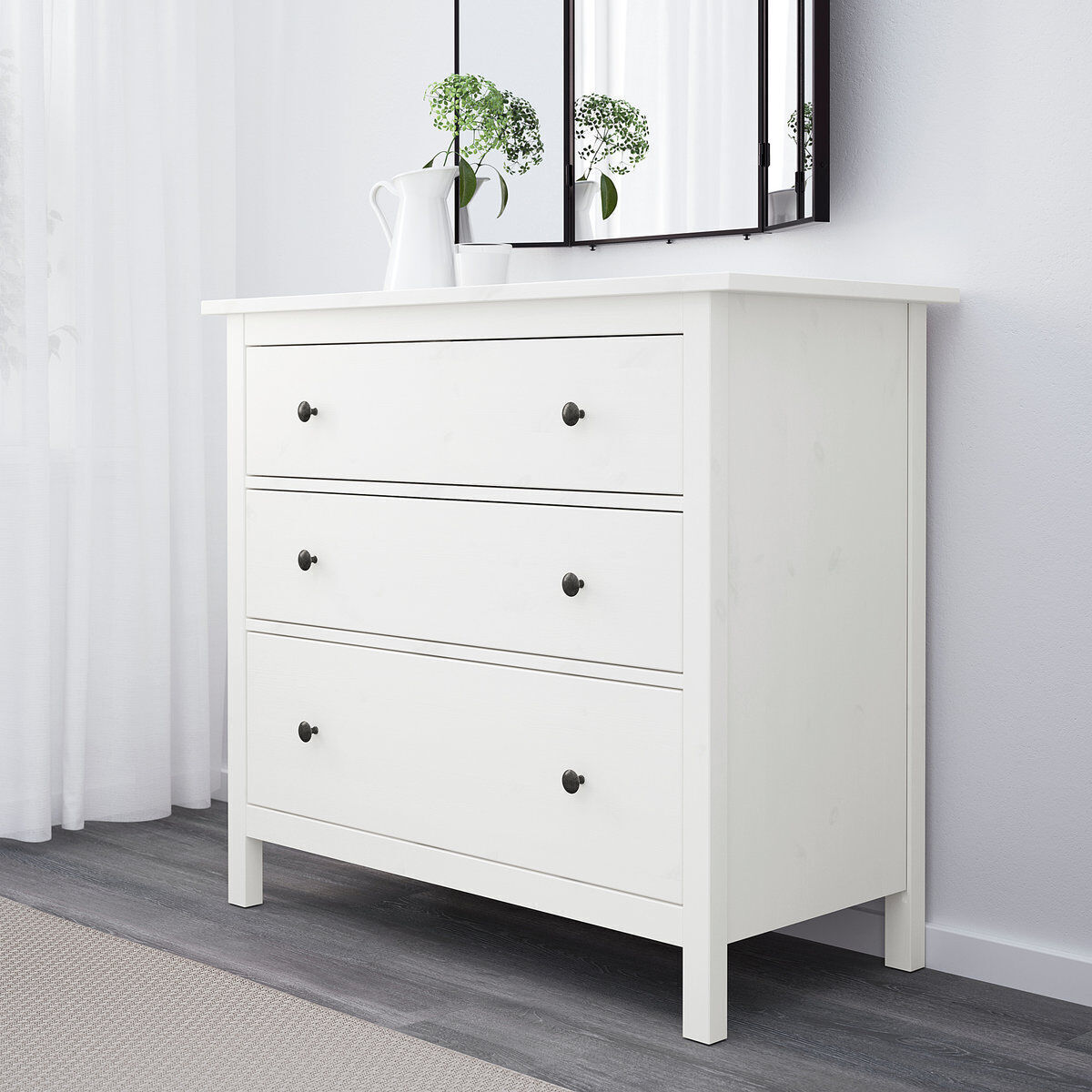 IKEA HEMNES chest of 3 drawers 3 Drawers white stain | eBay IKEA HEMNES chest of 3 drawers 3 Drawers white stain | eBay