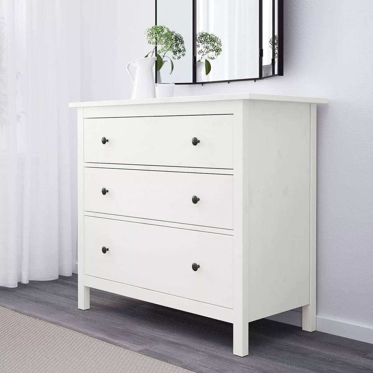 IKEA HEMNES chest of 3 drawers 3 Drawers white stain
