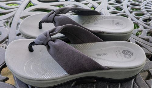 CLARKS Arla Glison Cloudstepper FLIP-FLOPS Cushion Footbed Soft Black Size 7M