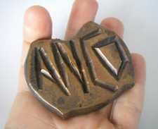 260gr BRONZE massif médaille de table signée ou publicitaire ANCO chasse montres