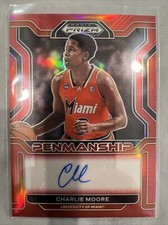 2022-23 Prizm Draft Picks Charlie Moore College Penmanship Red Auto RC /199 🔥🏀