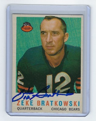 1959 BEARS Zeke Bratkowski signed card Topps #90 AUTO ...