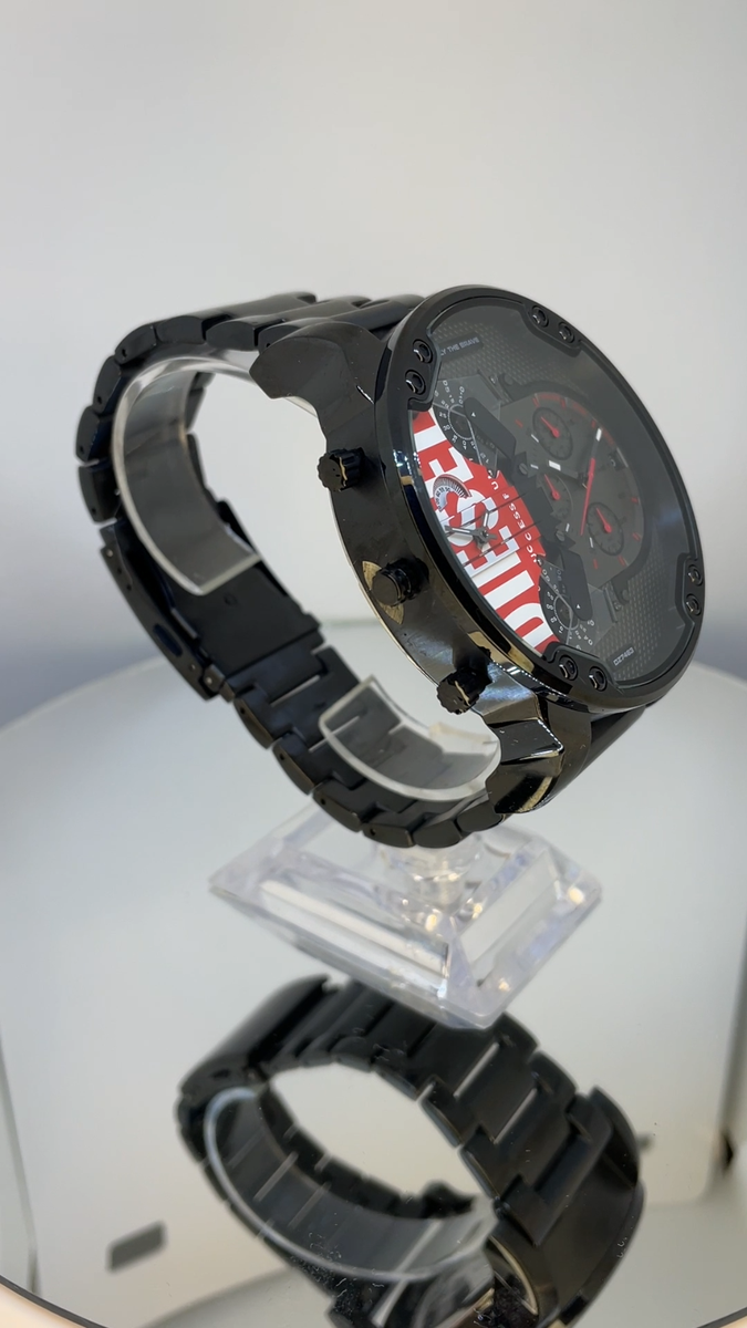 2025 NEW Diesel Men's MR. DADDY 2.0 Black Red Stainless Steel