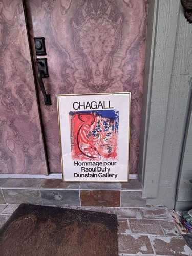 Marc Chagall Framed Gallery Exhibition Poster Hommage pour Raoul Dufy Lithograph - Picture 17 of 17