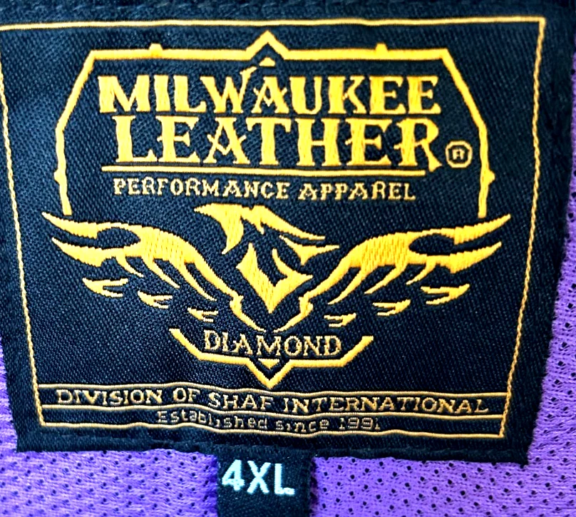 Milwaukee Leather Biker Vest Women's 4XL Black Purple V-Neck  Side Tied - Image 3 of 4