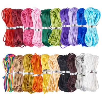20 Farben Nylon Faden 1mm Schmuck Auffädeln Schnur Kordel für Geflochtenes Armband