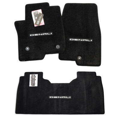 #ad #ad GMC Sierra Denali Floor Mats Crew Cab 1500 w Carpeted Tray 2nd Row 32oz UpGrade $323.99