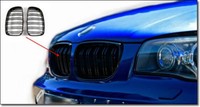 Nieren KüHlergrill FüR FüR BMW 1Er E81 E82 E87 E88 Schwarz Glanz Doppelsteg