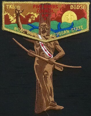 OA TKAEN DOD LODGE 30 BSA FIVE RIVERS FLAP 2-PATCH 2006 NOAC GMY CONTINGENT RARE