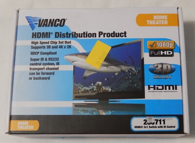 NOB Vanco 280711 HDMI 3 x 1 Digital Selector Switch with IR Remote Control