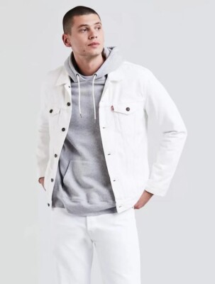 Levis Levi's Jacket Men's Denim Trucker Jacket Color White Size Small 723340292