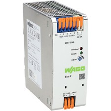 Image of WAGO 2687-2146 Eco 2 Single Phase 24VDC10.0A DIN-35 Rail Power Supply