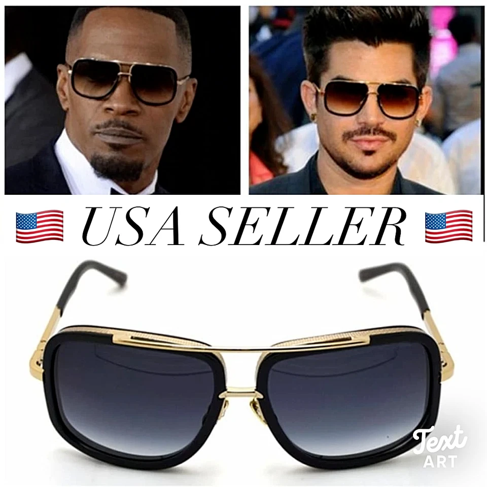 PILOT "ONE" Hombres Insta Famosas Gafas de sol Parte superior plana GAFAS SOMBREADO Se adapta a todos a juego Foto 4 de 4