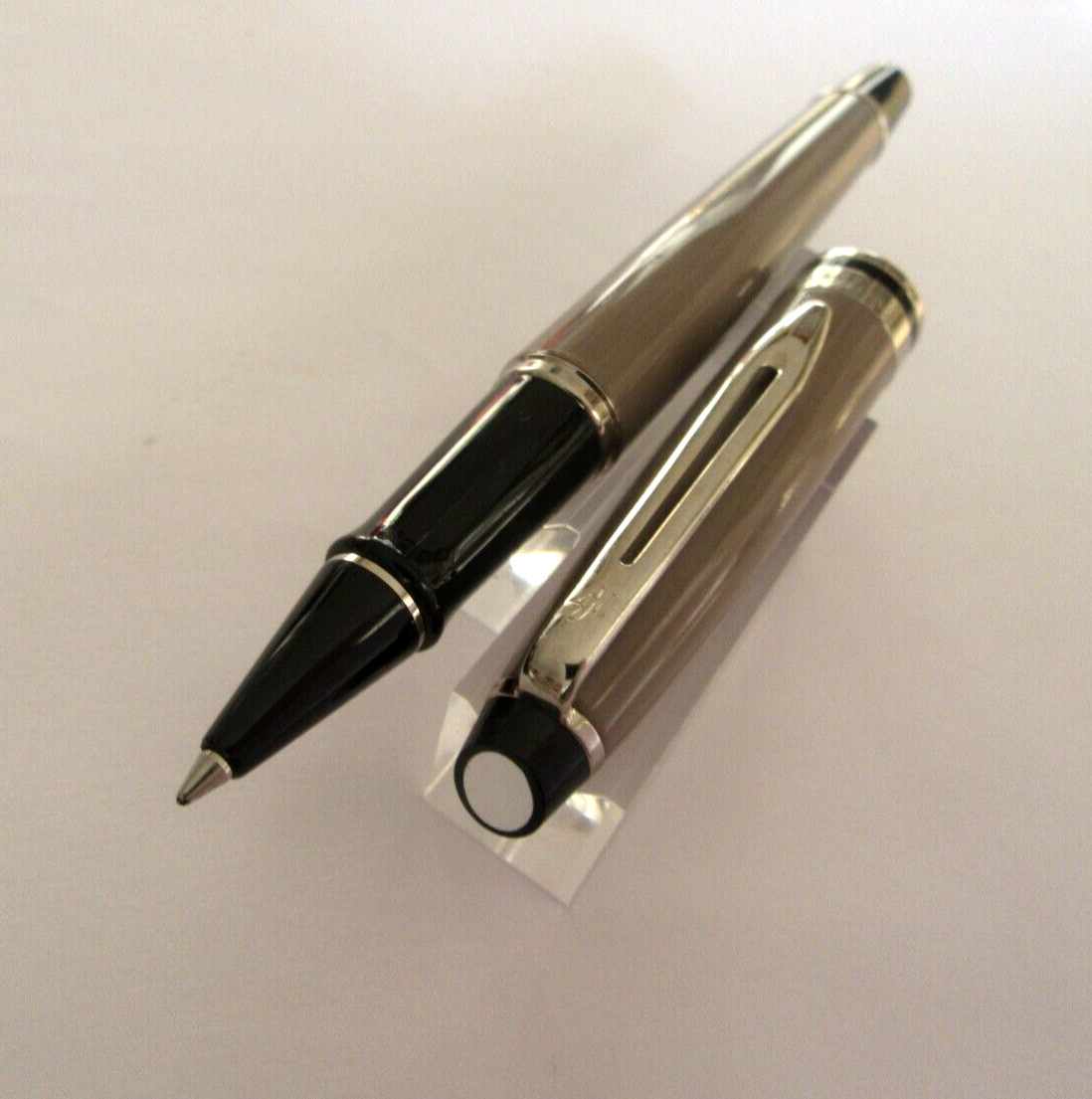 Stylo roller Waterman Expert marron anthracite collection authentique A76 - 3