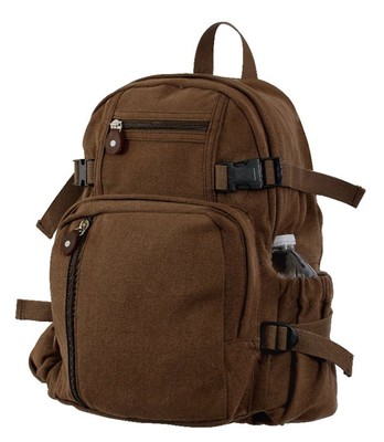 backpack olive drab canvas mini size vintage look adjustable straps rothco 9152