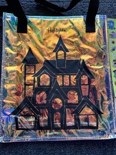 Halloween Tote Bag Iridescent Spooky Haunted House See Through Translucent