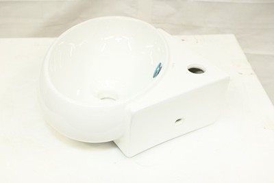 Elanti Wall-Mounted Corner Oval Compact Bathroom Sink in White