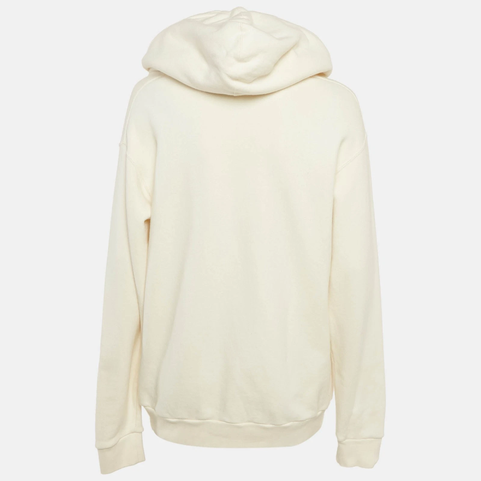 Felpa con cappuccio Gucci panna orsacchiotto in maglia di cotone ricamato S