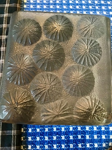 Blenko Joel Meyers Bookend Glass Ice Block Cube Stamped Pinwheel Heavy Single - Picture 9 of 12
