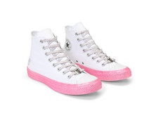 Converse Chuck Taylor All Star Hi Miley Cyrus White Glitter Pink M5.5 W7.5 NWT