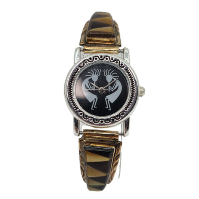 Zuni Vintage Ladies Inlaid Gold Filled Sterling Silver Watch Tips; New Watch