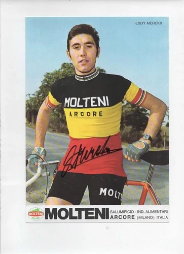 TOUR DE FRANCE CYCLING autograph of EDDY MERCKX IN BELGIUM CHAMPION 17X24