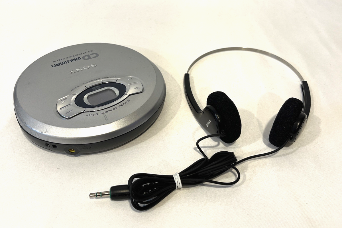 SONY D-EJ611 SILVER PORTABLE CD WALKMAN PLAYER W/ ORIGINAL MDR-006