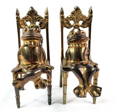 Set 2 rane in ottone vintage coppia di sedie antropomorfe
