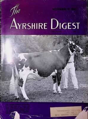 The Ayrshire Digest 1962 Cattle Breed Magazine Oak Ridge Farm Champion