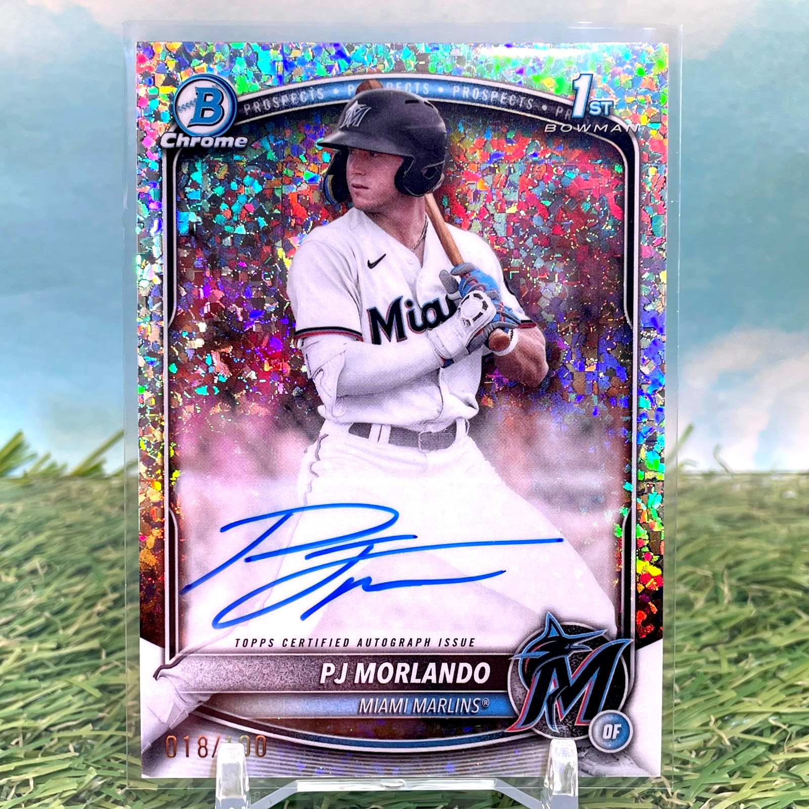 PJ MORLANDO 2025 BOWMAN CHROME 1ST MINI DIAMOND AUTO /100