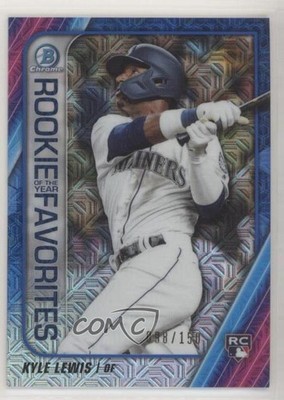 2020 Bowman Mega Box Blue Mojo Refractor 98/150 Kyle Lewis #ROYF-KL RC 2ct