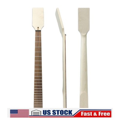 24Fret Bass Guitar Neck 30inch Maple No Inlay Paddle Head Rosewood Fretboard