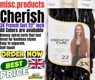 Cherish lockige Haarverlängerung Zöpfe - 3X French Curl 22'' Zoll schnelle Lieferung