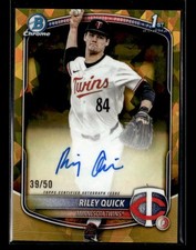 2025 Bowman Draft Sapphire #BDC-23 Riley Quick Gold Auto /50 Minnesota Twins