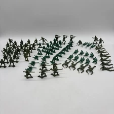 Mixed Lot of 81 Vintage Green Plastic Army Men 1960s WWII Figures Tim Mee