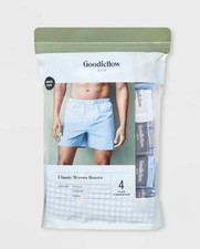    Goodfellow  Co Men's 4 1 Bonus Pack Classic Woven Boxers Size Small  