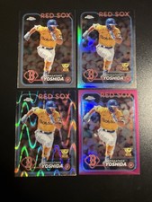 2024 Topps Chrome (4) Cards Masataka Yoshida #63 Base, Refractor, Ray Wave, Pink