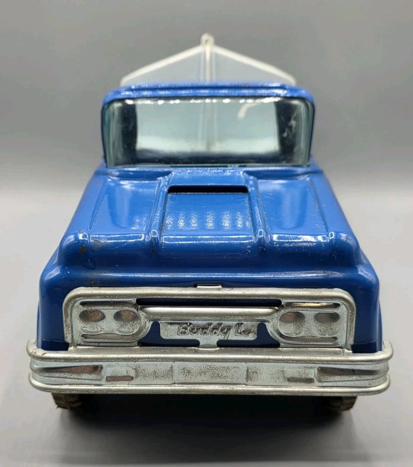 Camioneta Ford Buddy L Kennels azul vintage años 60, acero prensado Foto 2 de 4