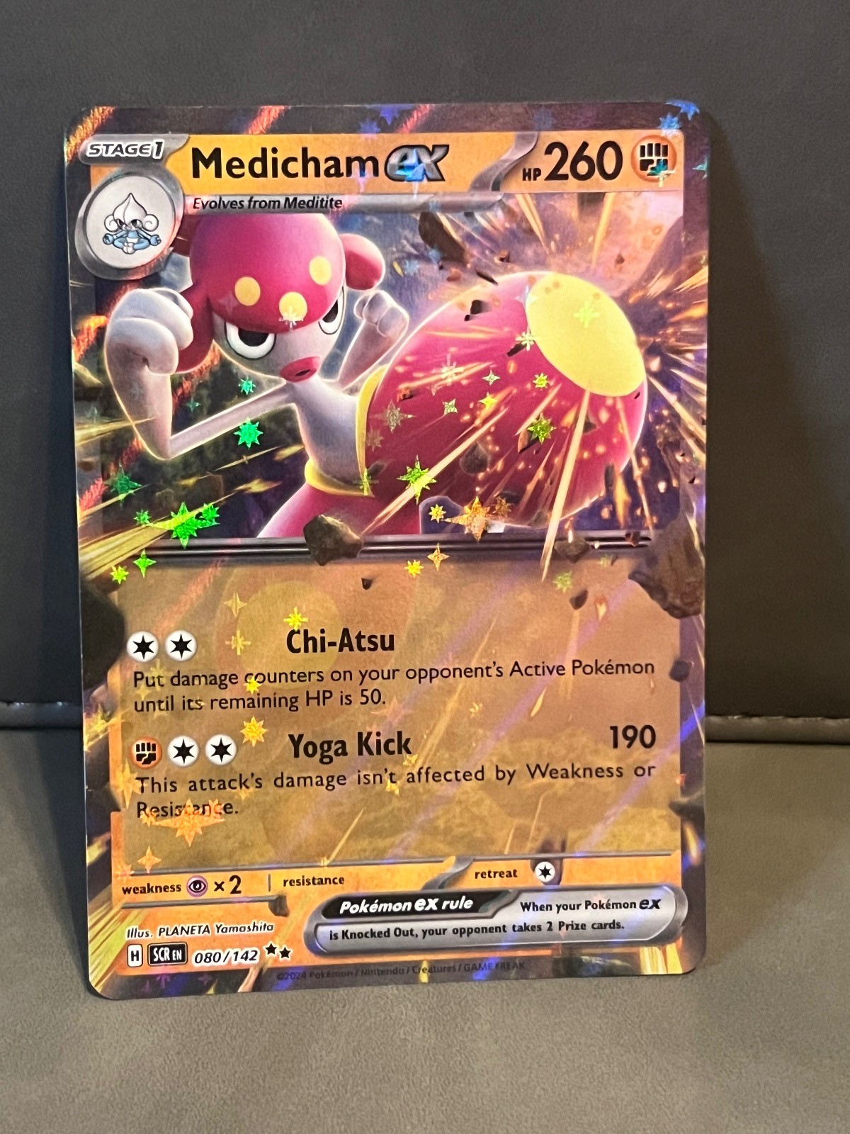Medicham ex 80/142 Double Rare Stellar Crown Pokemon Holo Near Mint