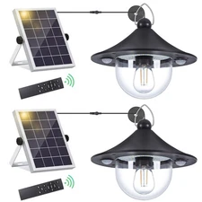 Solar Lights Outdoor Indoor with 3000LM 3 Color Temper Daytime Available, Sol...
