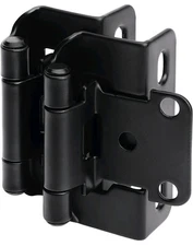 DecoBasics 20-Pack Black Cabinet Hinges 1/2" Overlay – Self-Closing