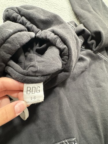 Urban Outfitters BDG Jeans Pullover Hoodie Sweatshirt Gray Logo Men's Small Dog - Picture 6 of 8