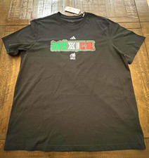 adidas Mexico National Team Soccer T Shirt Black Green White Red Size XL