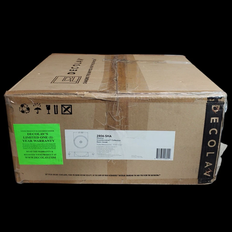 DECOLAV 208-SHA Shadow Incandescent Collection Resin Vessel. Smoke Colored New - Image 3 of 4