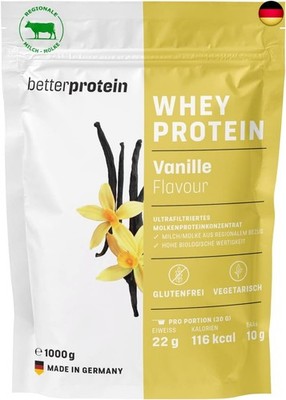 Whey Protein - Vanille 1 kg - Produziert in Deutschland aus regionaler Milch -